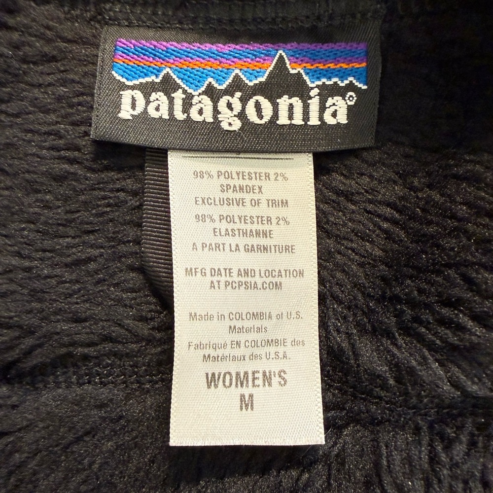 Patagonia R3 Hi-Loft Hoody Women’s M Black Fleece Jacket Hood Full Zip Regulator - Picture 6 of 6